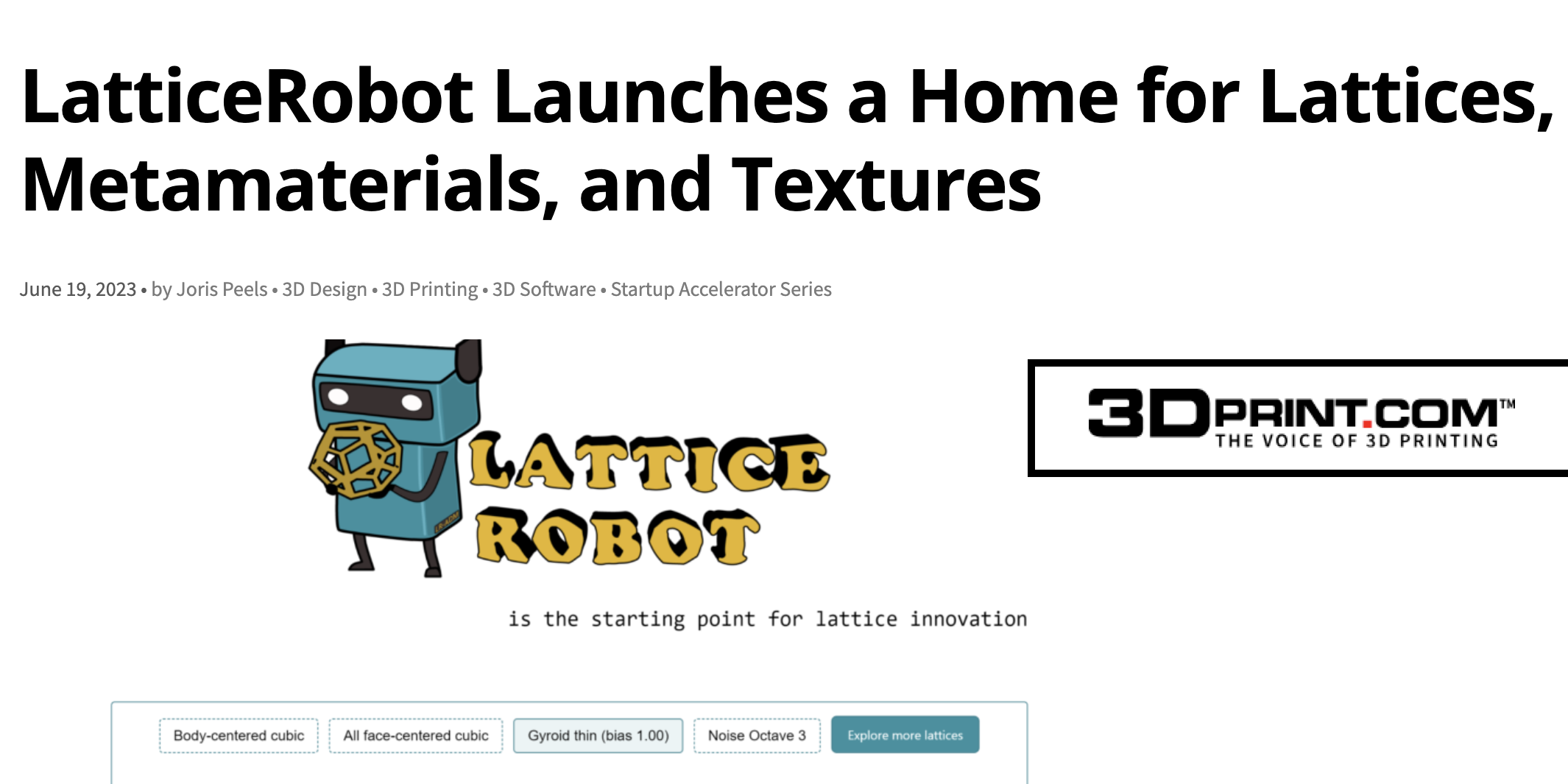 LatticeRobot @ 3DPrint.com